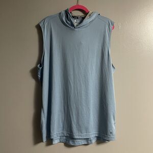 Russell Dri-Power 360 Shirt Mens XL Blue Sleeveless Hooded Training Tank Top